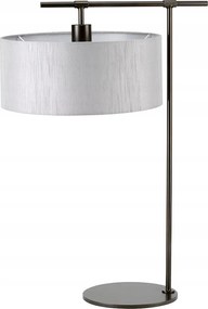 Asztali lámpa sötétbarna ezüst retro lámpaernyővel 65cm Elstead