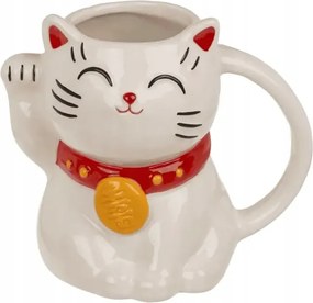 Fehér Nagy Bögre 500 ML Lucky Cat Ajándék Japán Rajongónak