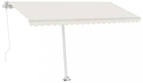 krémszínű kézzel kihúzható LED-es napellenző 400 x 350 cm