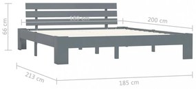 szürke tömör fenyőfa ágykeret 180 x 200 cm