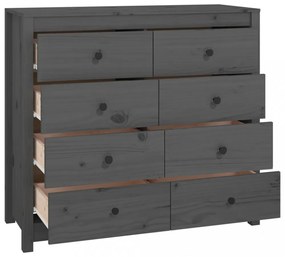szürke tömör fenyőfa kisszekrény 100 x 40 x 90 cm