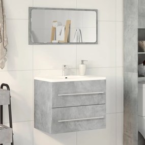 Betonszürke szerelt fa mosdószekrény 60 x 38,5 x 48 cm