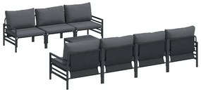 Kerti Kanapé Szett párnával 8 pcs Antracit Acél &amp; Szövet