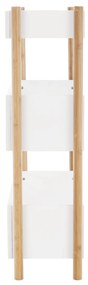 3 polcos állvány, természetes bambusz/fehér, BALTIKA TYP 2