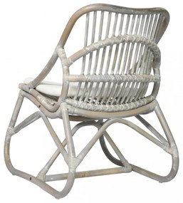 szürke vászon és rattan szék