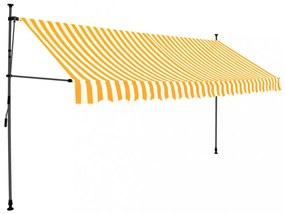 fehér-narancssárga kézzel kihúzható LED-es napellenző 350 cm