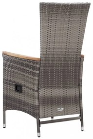 3 részes szürke polyrattan kerti ülőgarnitúra párnákkal
