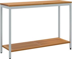 vidaXL Kültéri Asztal tárolóval Természetes és szürke 110 x 35 x 75 cm