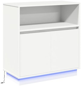 LED-es oldalszekrény Fehér 71x34,5x75 cm Mérnöki Fa