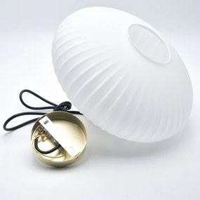 Csillár zsinóron HARMA 1xE27/15W/230V átm. 30 cm fehér/arany