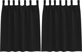 vidaXL Fekete Függöny Gyűrűkkel 2 pcs Fekete 140 x 140 cm Poliészter