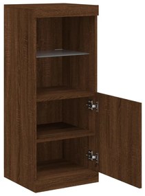 barna tölgy színű tálalószekrény LED-ekkel 41 x 37 x 100 cm