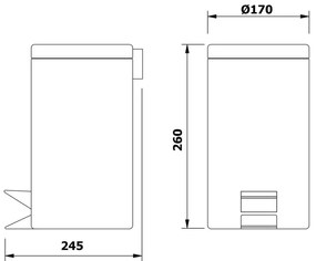Erga Basic, kerek szemetes 3l, króm, ERG-02479