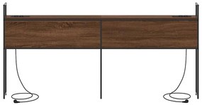 Tárolós Fejtámla Töltő Állomással barna tölgy 200 cm Faanyag