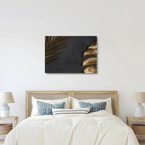 Kép arany levelekkel (üvegen) (70x50 cm)