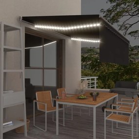 antracitszürke kézzel kihúzható napellenző redőnnyel 4,5 x 3 m