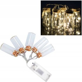 Lámpák Befőttes Üvegek Karácsonyfa 5 Üveg 15 Led Dekoráció Meleg Fehér