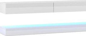 TV szekrény FLY DOUBLE fehér/fényes fehér LED 5W
