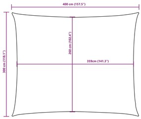 terrakotta téglalap alakú oxford-szövet napvitorla 3 x 4 m