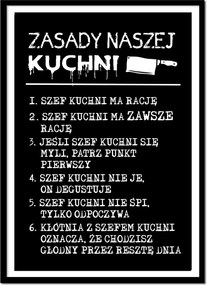 Kép Poszter Keretben A Konyhába Az Étkezőbár Szabályai P2583_A4