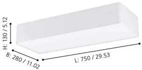 Eglo 99298 - Mennyezeti lámpa POSADERRA 3xE27/28W/230V