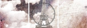 Kép - Eiffel-torony, Párizs, Franciaország (órával) (90x30 cm)