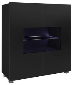 Vitrin Brenali BR01 (fekete + fényes fekete) (kék LED világítás). 1053847