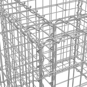 ezüst horganyzott vas gabion kosár 70 x 70 x 65 cm