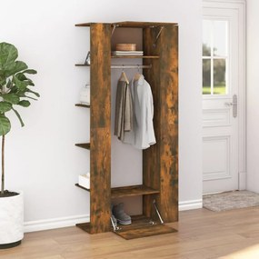 füstös tölgy színű szerelt fa előszobaszekrény 97,5x37x99 cm