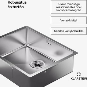 Klarstein TitanSteel Konyhai mosogató 45 x 55 cm (H x Sz) rozsda-, karc-, és hőálló felülettel