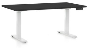 OfficeTech C állítható magasságú asztal, 120 x 80 cm, fehér alap, fekete