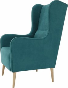 Kényelmes fotel, türkíz/bükk, BREDLY