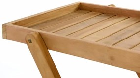 DIVERO Felszolgáló asztal kerekekkel  teafából