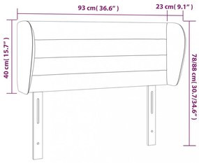 sötétszürke szövet fejtámla szárnyakkal 93x23x78/88 cm
