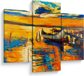 Kép - Hajó naplementekor (90x60 cm)