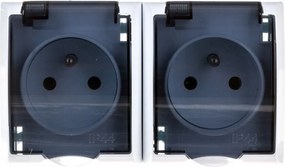 Dupla hermetikus aljzat földelt fehér Ospel Hullám IP44 GNH-2HZ/00