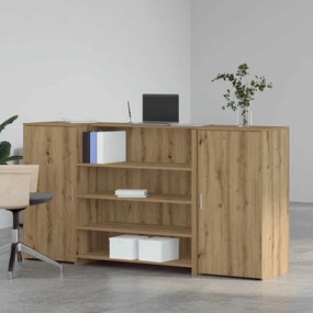 recepciós pult kézműves tölgy 200x50x103,5 cm szerelt fa