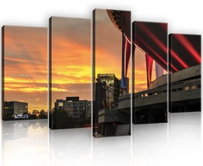 Vászonkép 5 darabos, Katowice a naplementében 100x60 cm méretben