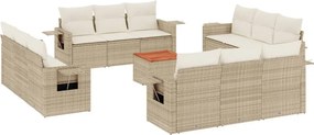 vidaXL 13 részes bézs polyrattan kerti ülőgarnitúra párnákkal