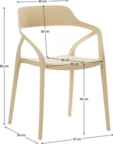 Rakásolható szék, szürkésbarna Taupe, ALFIO