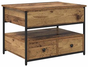 Dohányzóasztal fiókkal Régi fa 70x50x50cm Faanyag