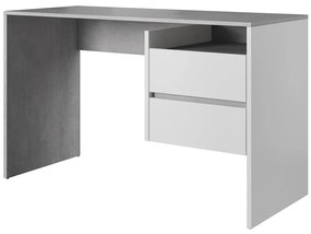 Fiókos íróasztal MARLO beton szürke/fehér