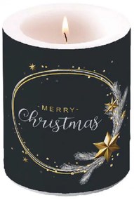 Karácsonyi átvilágítós viasz gyertya fekete arany Wish Ring Black nagy