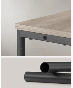 Keskeny oldal asztal töltő funkcióval 3 polcos, 18 x 45 x 58 cm Greige szürke fekete lábakkal