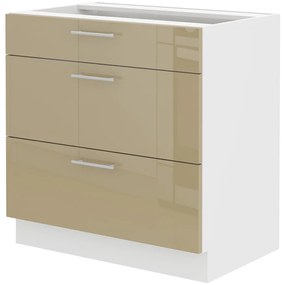 Alsó konyhaszekrény Lavera 80 D 3S BB (fehér + fényes cappucino). 1032386