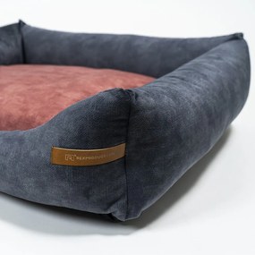 Borvörös-sötétszürke fekhely kutyáknak 65x75 cm SoftBED Eco M – Rexproduct
