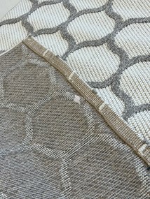 Bouclair bézs alapon szürke minta G3718 rongyszőnyeg 160x220cm