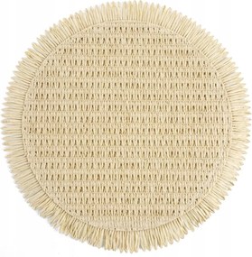 Kerek asztal alátét átm. 38 cm bézs, rojtokkal