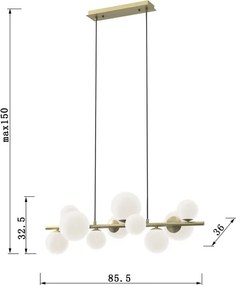 ONLI - Csillár zsinóron PALOMA 10xG9/10W/230V arany
