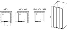 Ravak 00VG01R211 - Háromrészes zuhanyajtó SUPERNOVA 120x198 cm fehér